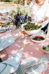 Red Ticking Tablecloth