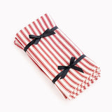 Red Ticking Napkins.