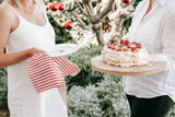 Red Ticking Napkins.