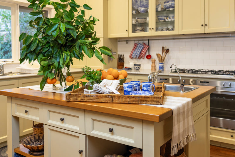 Natural Gingham Table Runner