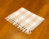 Natural Gingham Table Runner