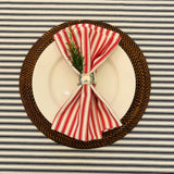 Red Ticking Napkins.