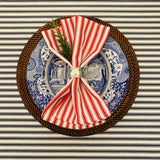Red Ticking Napkins.
