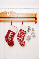 Christmas Stocking White Snowflakes