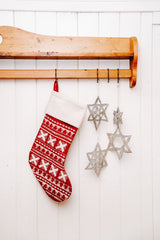 Christmas Stocking White Snowflakes