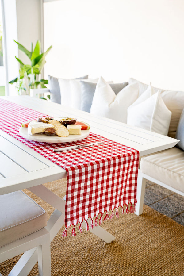 Red Gingham Table Runner