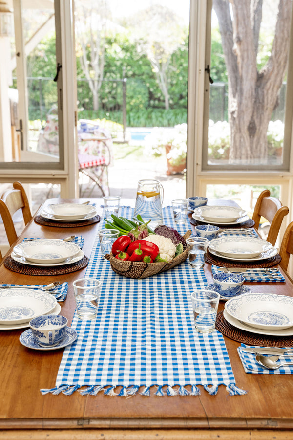 Blue Gingham Table Runner