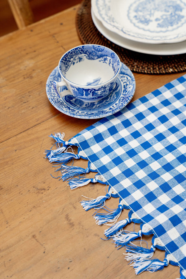 Blue Gingham Table Runner