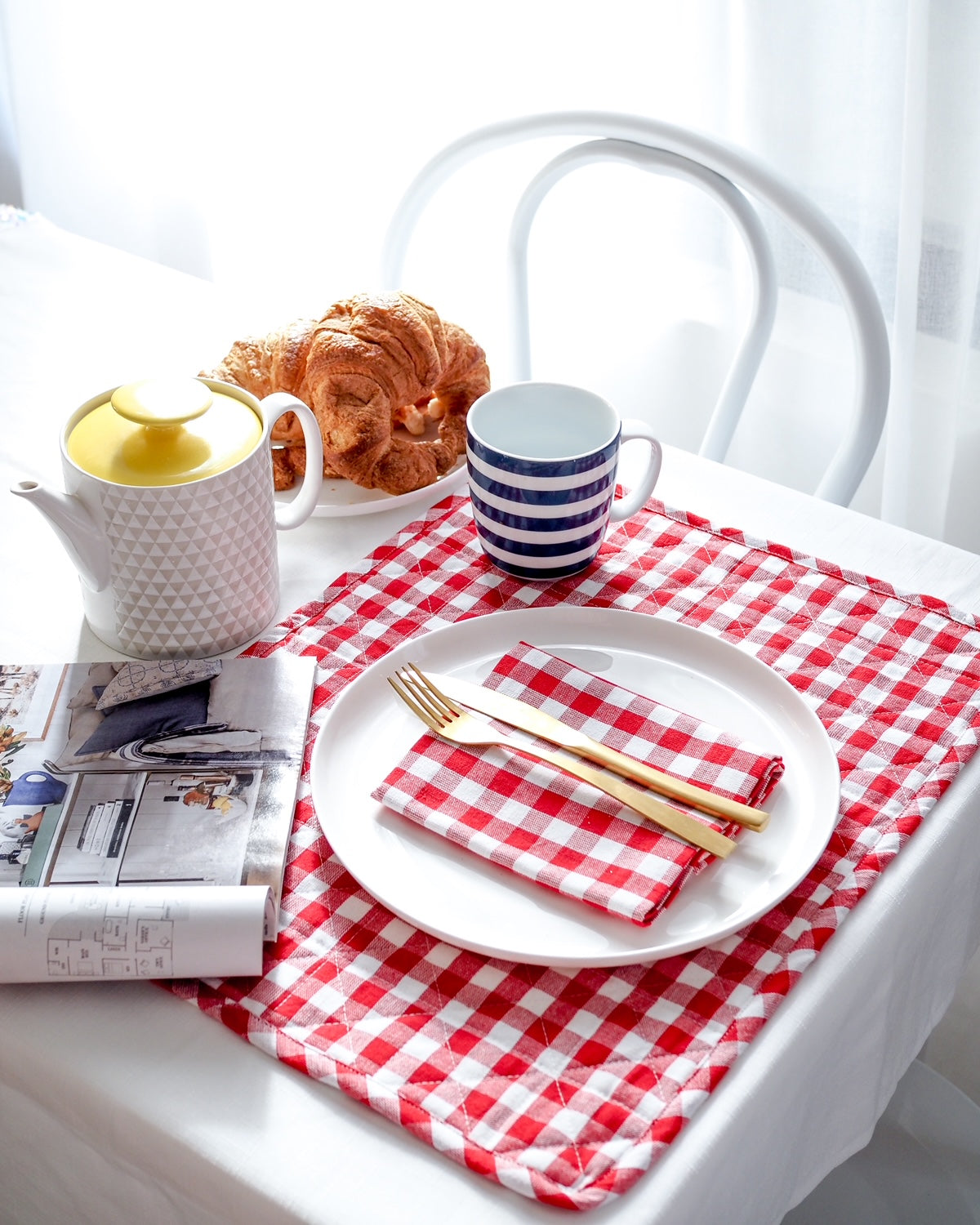Quilted Red Gingham Placemat Banjo & Co Home