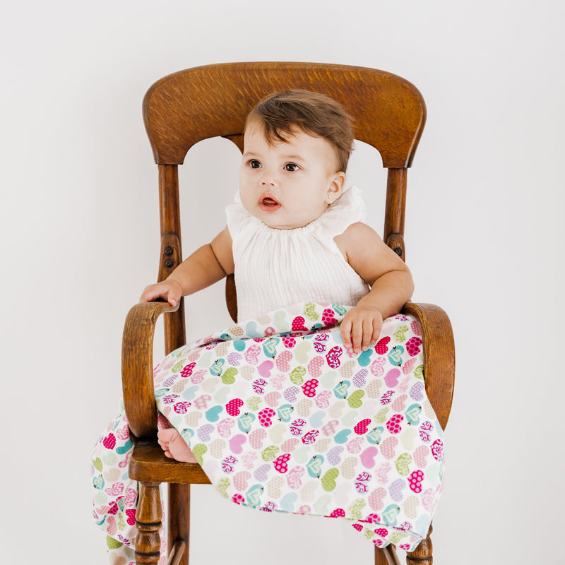 Flannelette Baby Blanket - Hearts