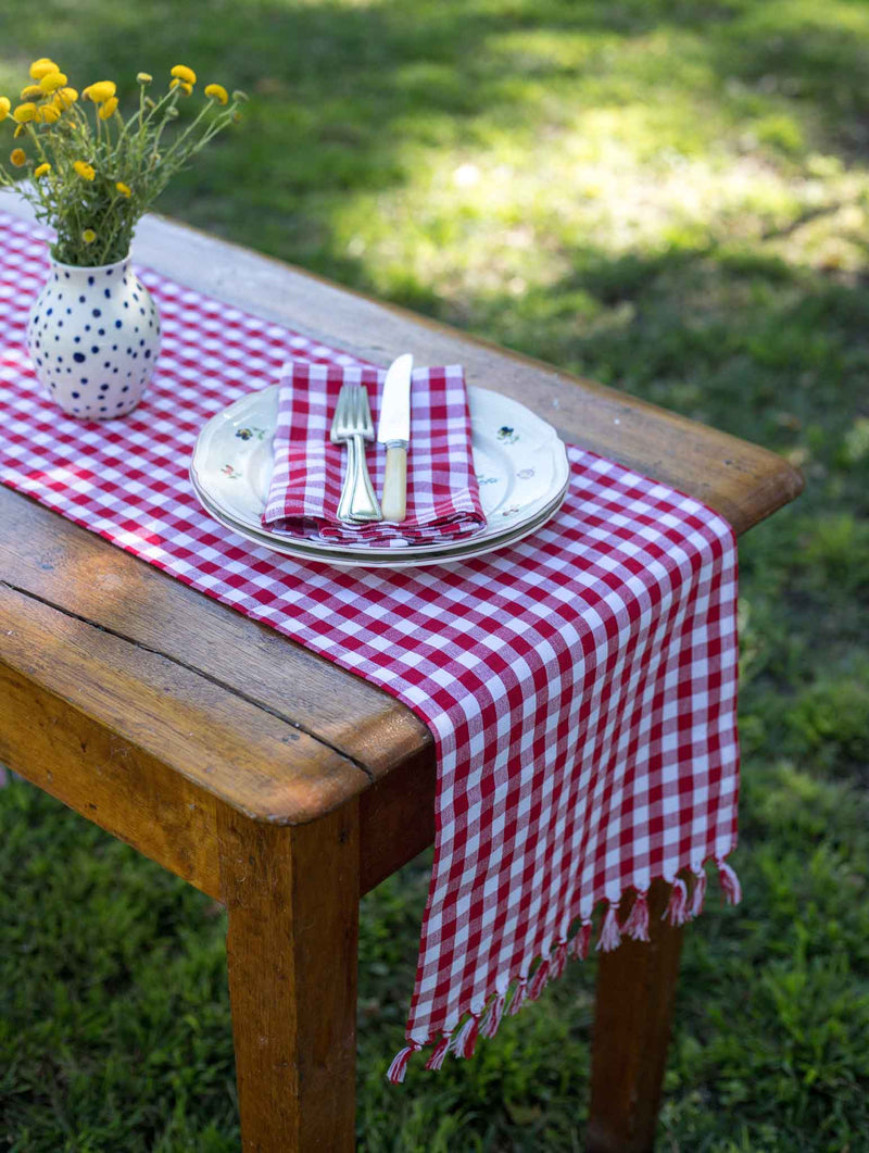 Red Gingham Table Runner