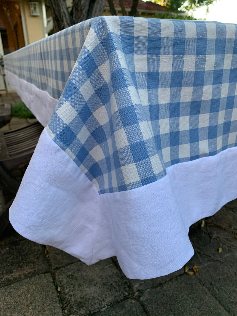 Blue Gingham Tablecloth 3m
